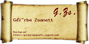 Görbe Zsanett névjegykártya